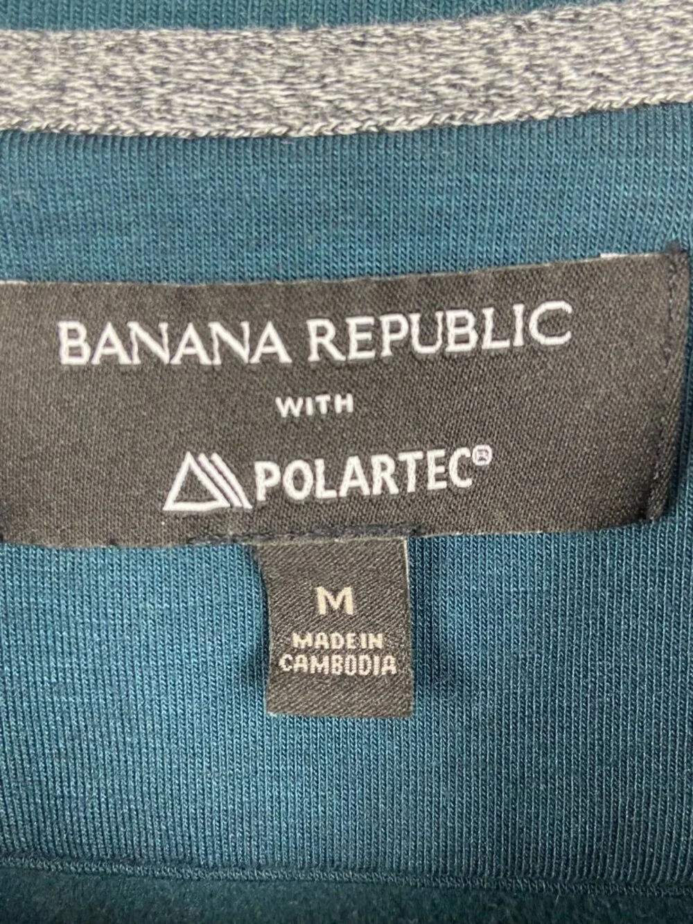 Banana Republic x Polartec Teal Blue Sweatshirt Size Medium Lightweight Outdoor